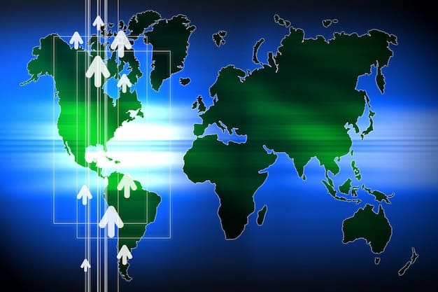 A world map highlighting alternative trade routes and partnerships emerging as a result of the US-EU trade war. The map should feature arrows connecting different regions to illustrate the flow of goods and investments.