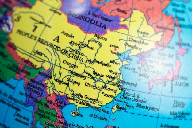 a map of Asia highlighting the different climate policies and commitments of key US allies like Japan, South Korea, and Australia, set against the backdrop of China's climate initiatives.