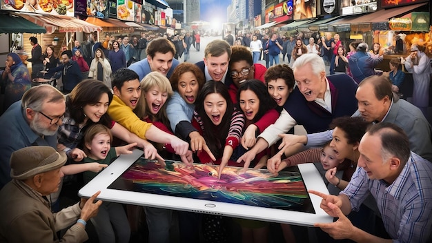 A split-screen image. One side shows a group of people in a crowded marketplace, representing traditional terrorist targets. The other side shows a person alone in front of a computer screen, symbolizing online radicalization and cyberterrorism.