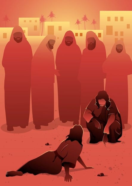 A depiction of civilians displaced by conflict in Yemen, highlighting the humanitarian impact of the war.