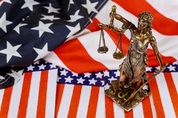 A symbolic image representing the concept of justice with scales and a sword, intertwined with the American flag, highlighting the conflict between national interests and international law.
